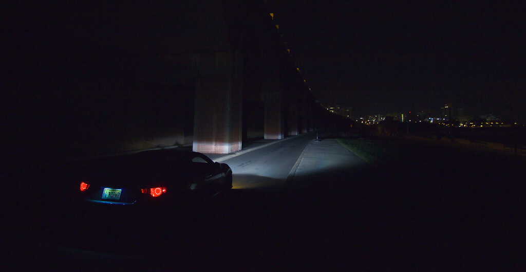 Subaru at night brake lights